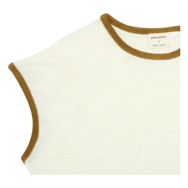 Exclusivité Gamin Gamine x Smallable - Set T-shirt + Short Paulette Curry | Camel- Image produit n°5