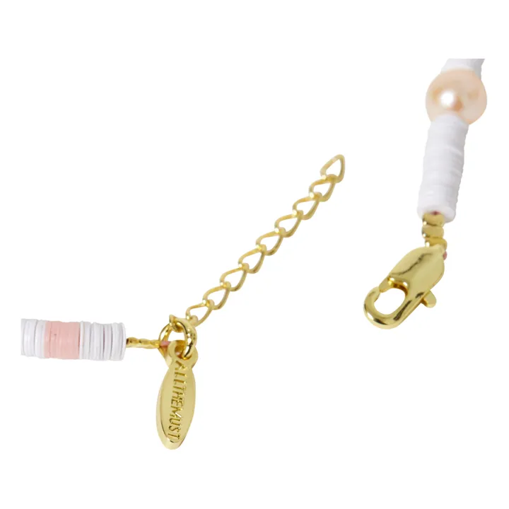 Collana Heishi, con perle di acqua dolce | Bianco- Immagine del prodotto n°2