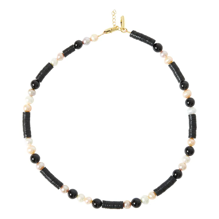 Heishi Freshwater Pearl Necklace | Black- Product image n°0