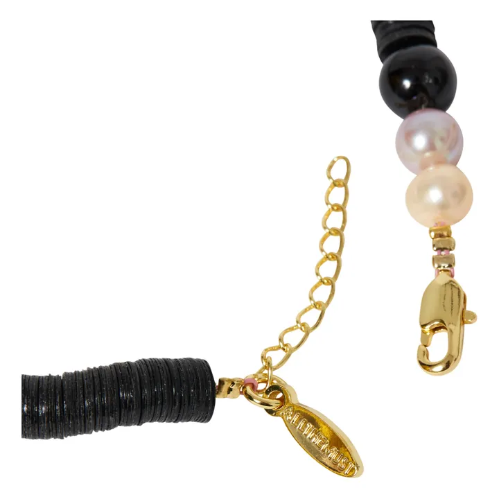 Collier Perles d'Eau Douce Heishi | Noir- Image produit n°2