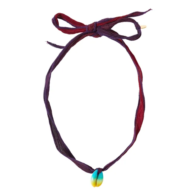 Silk Ribbon Shell Bracelet | Purple