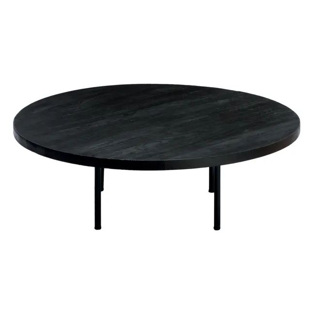 Table basse Beside ronde en bois brulé  | Noir