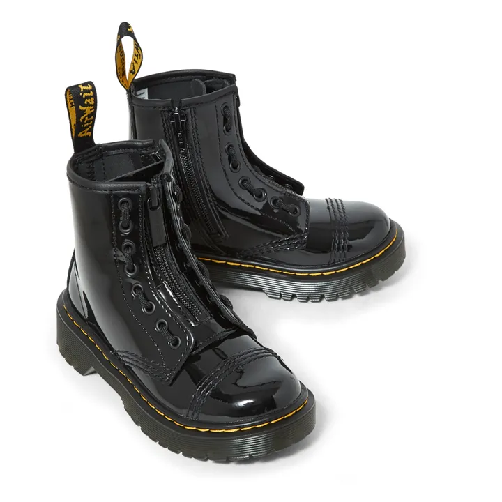 Boots Zippées Cuir Verni Sinclair Bex | Noir- Image produit n°1