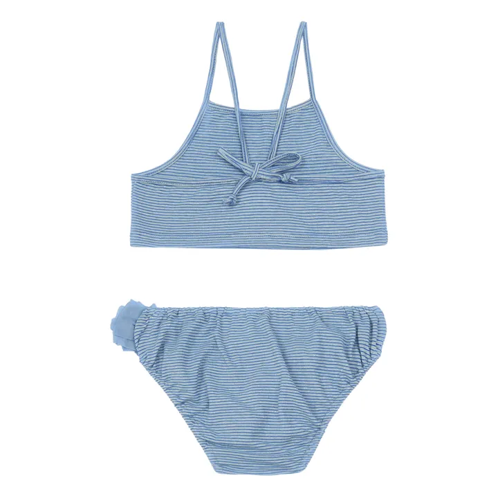 Gestreifte Bikini Jersey Lurex | Blau- Produktbild Nr. 1