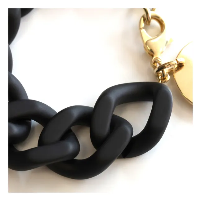 Bracelet Flat Chain | Noir