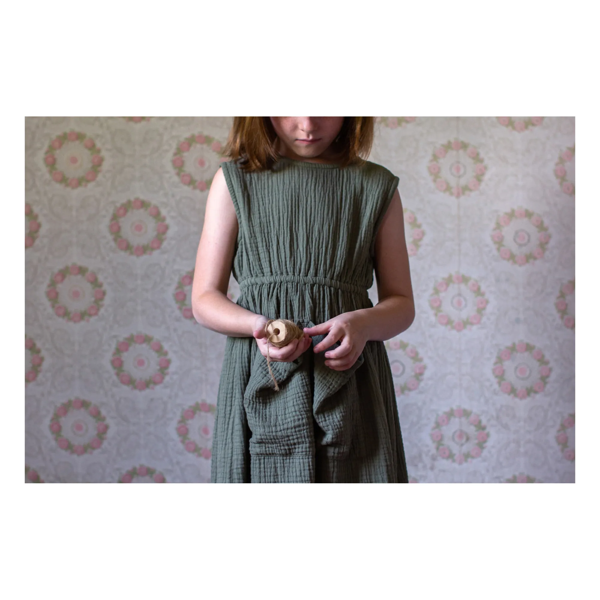 Soor Ploom - Orla Organic Cotton Muslin Dress - Olive green 