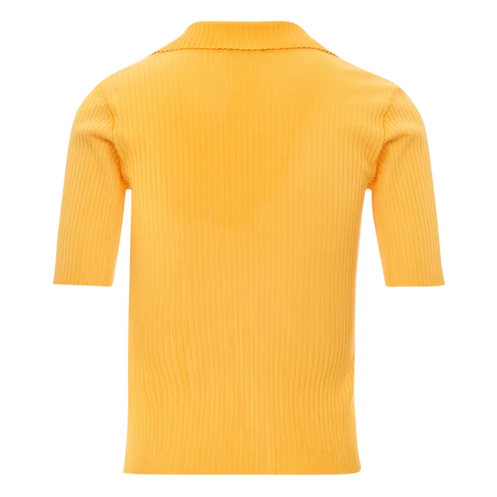 Ibiza Ribbed Polo Top | Yellow- Product image n°1