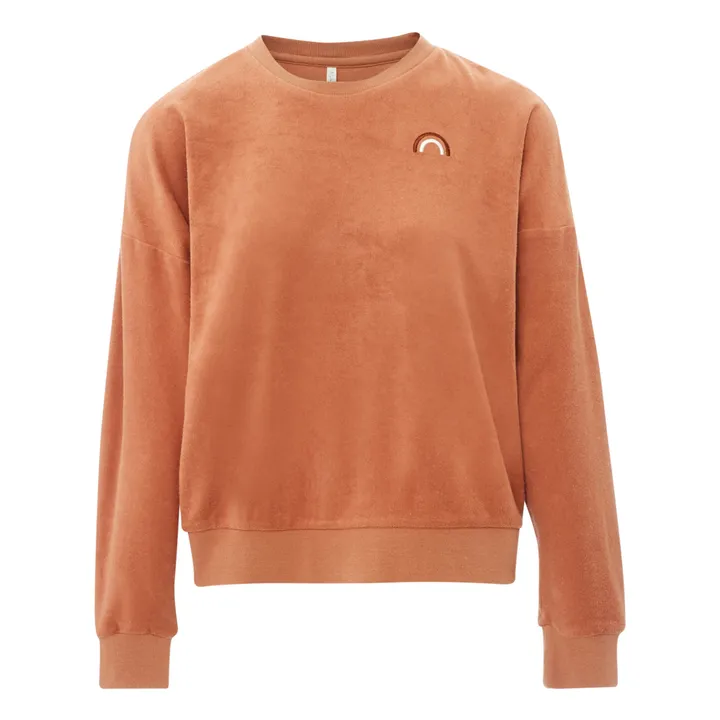 Terracotta Terry Cloth Sweatshirt Womens Rylee Cru Terry Cloth