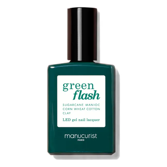 Smalto per unghie, semi-permanente, modello: Green Flash Milky White - 15 ml