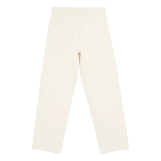 Pantaloni Slim Carota, in denim e cotone biologico | Ecru