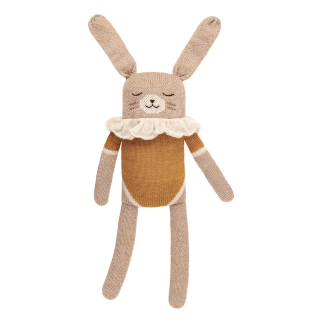 Grand Doudou Lapin Barboteuse | Ocre