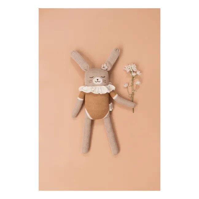 Grand Doudou Lapin Barboteuse | Ocre