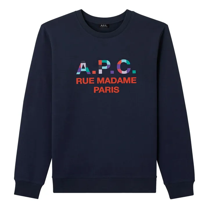 Achille F Organic Cotton Sweatshirt | Navy blue- Product image n°0
