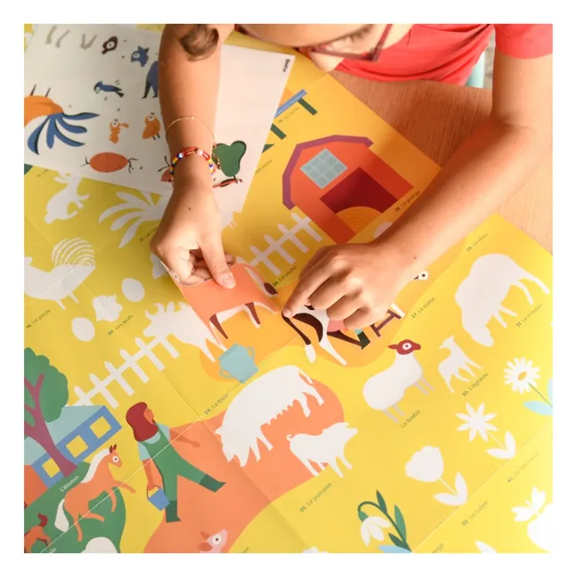 Póster con pegatinas La granja