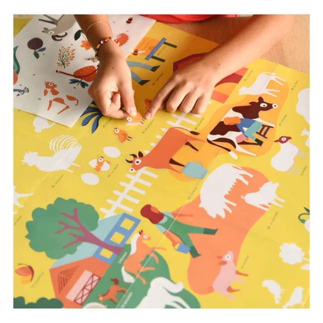 Póster con pegatinas La granja