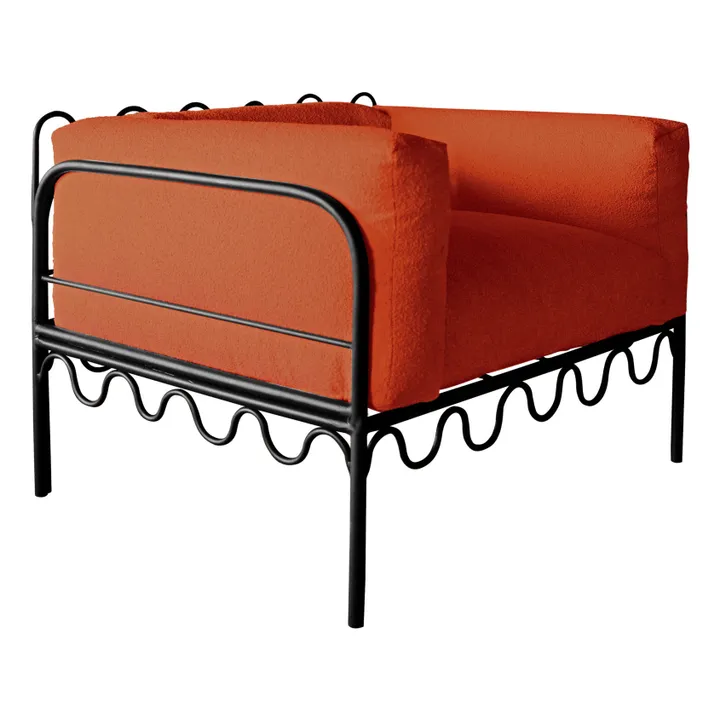 Fauteuil Dolores, piétement noir | Terracotta- Image produit n°0