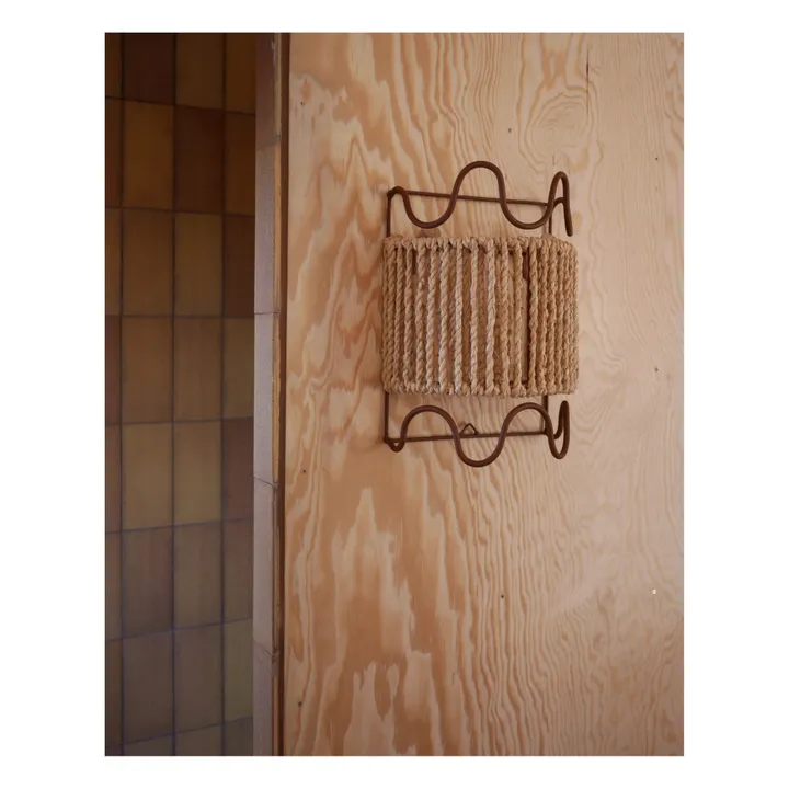 Lampada da parete Dolores in rafia e metallo | Marrone scuro- Immagine del prodotto n°1