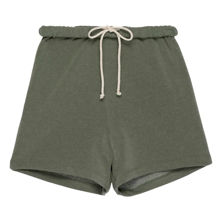 Pantalón corto Eco-Fleece de algodón orgánico | Verde- Imagen del producto n°0