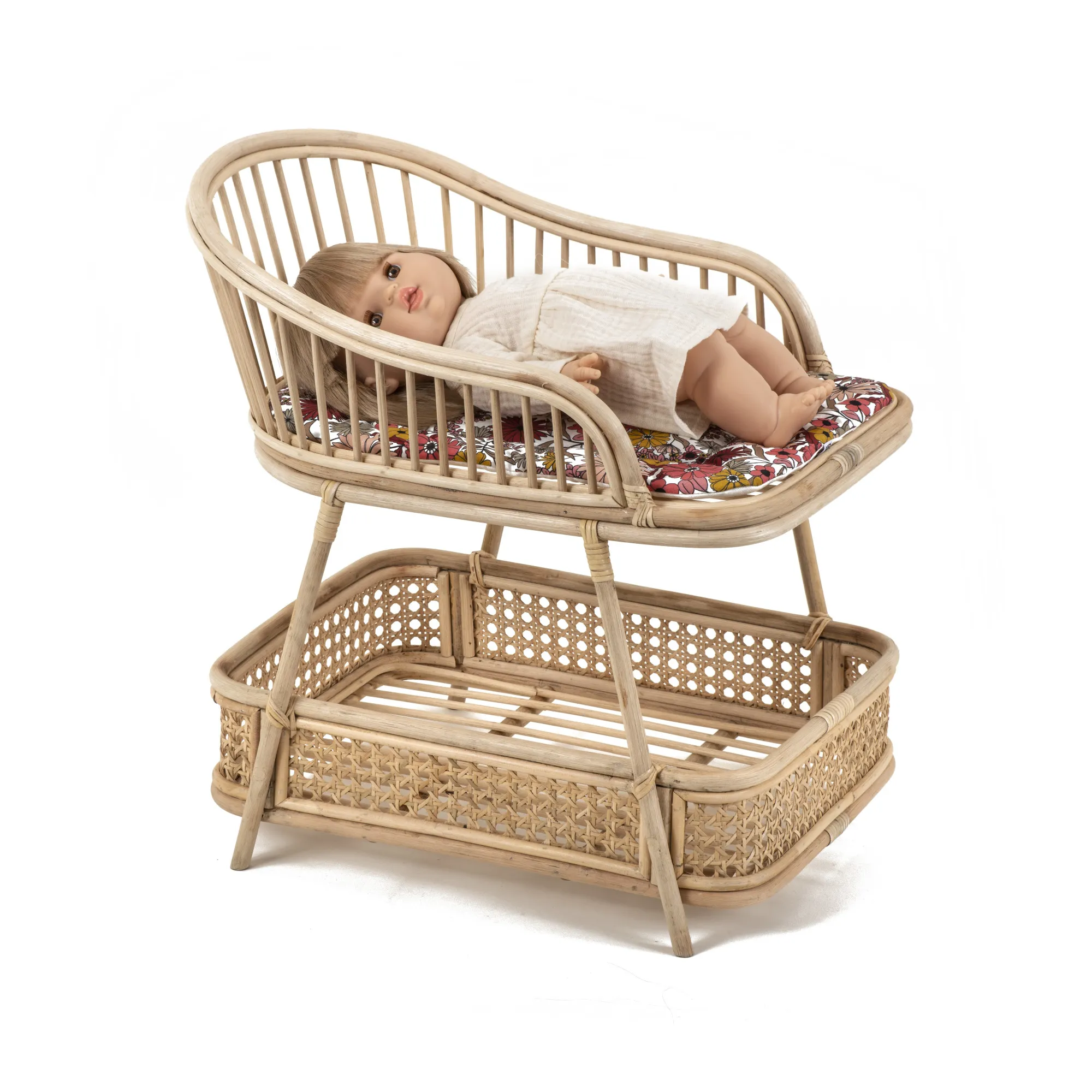 Minikane Flora Rattan Doll Changing Table Smallable