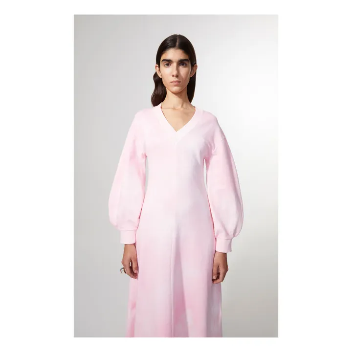 Vestido Molleton Gisele Tie and Dye de algodón orgánico | Rosa- Imagen del producto n°2