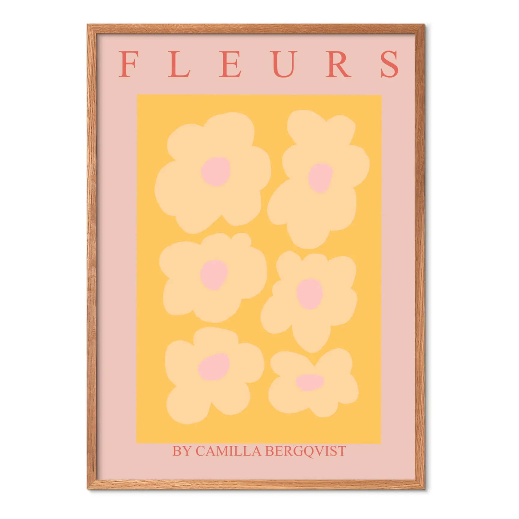 Poster And Frame Women's Multicoloured Fleurs Orange Poster - Unframed