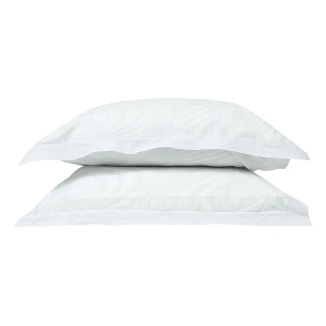 Taie d'oreiller Jack en coton tissé main - Set de 2 | Bleu ciel