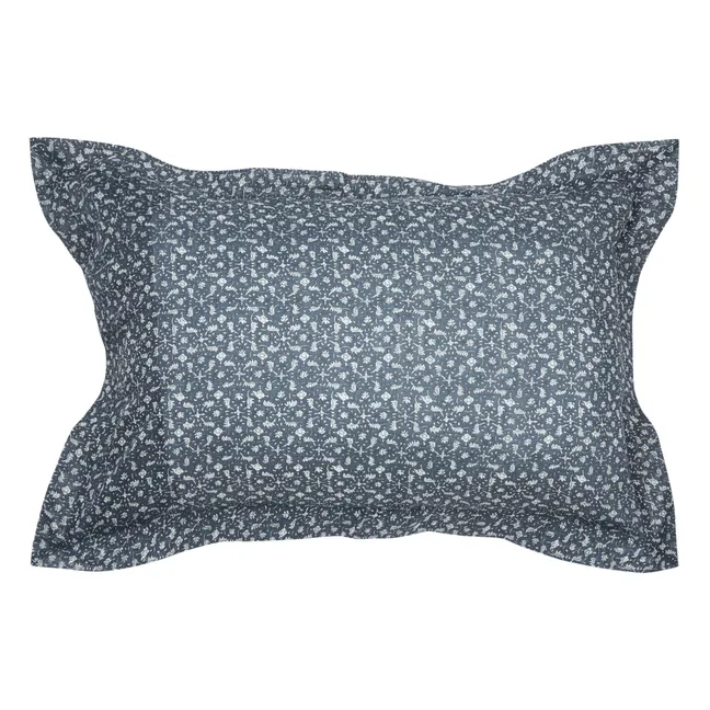 Taie d'oreiller Marge en coton tissé main - Set de 2 | Bleu gris