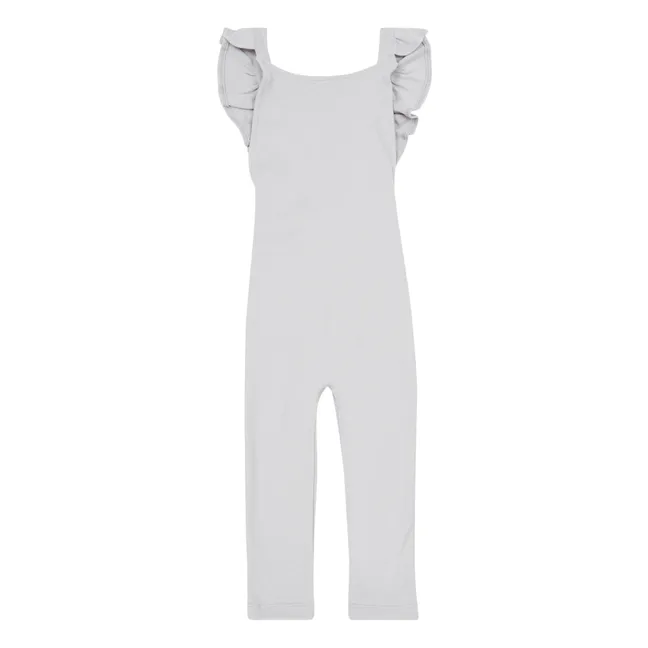Organic Cotton Frill Jumpsuit | Grey