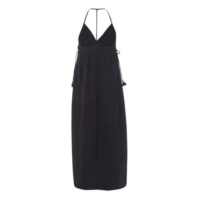 Kleid Bari Gaze aus Baumwolle | Schwarz