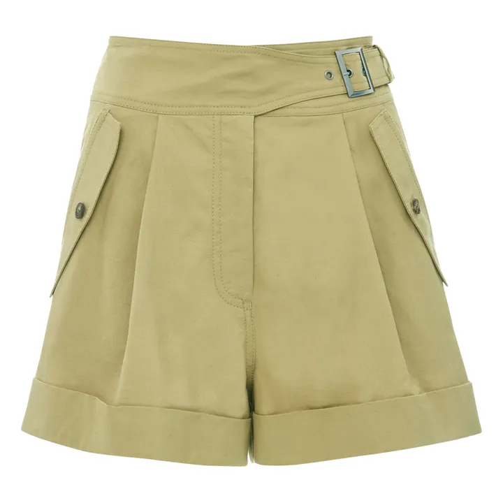 Tobby Linen Shorts | Olive- Product image n°0
