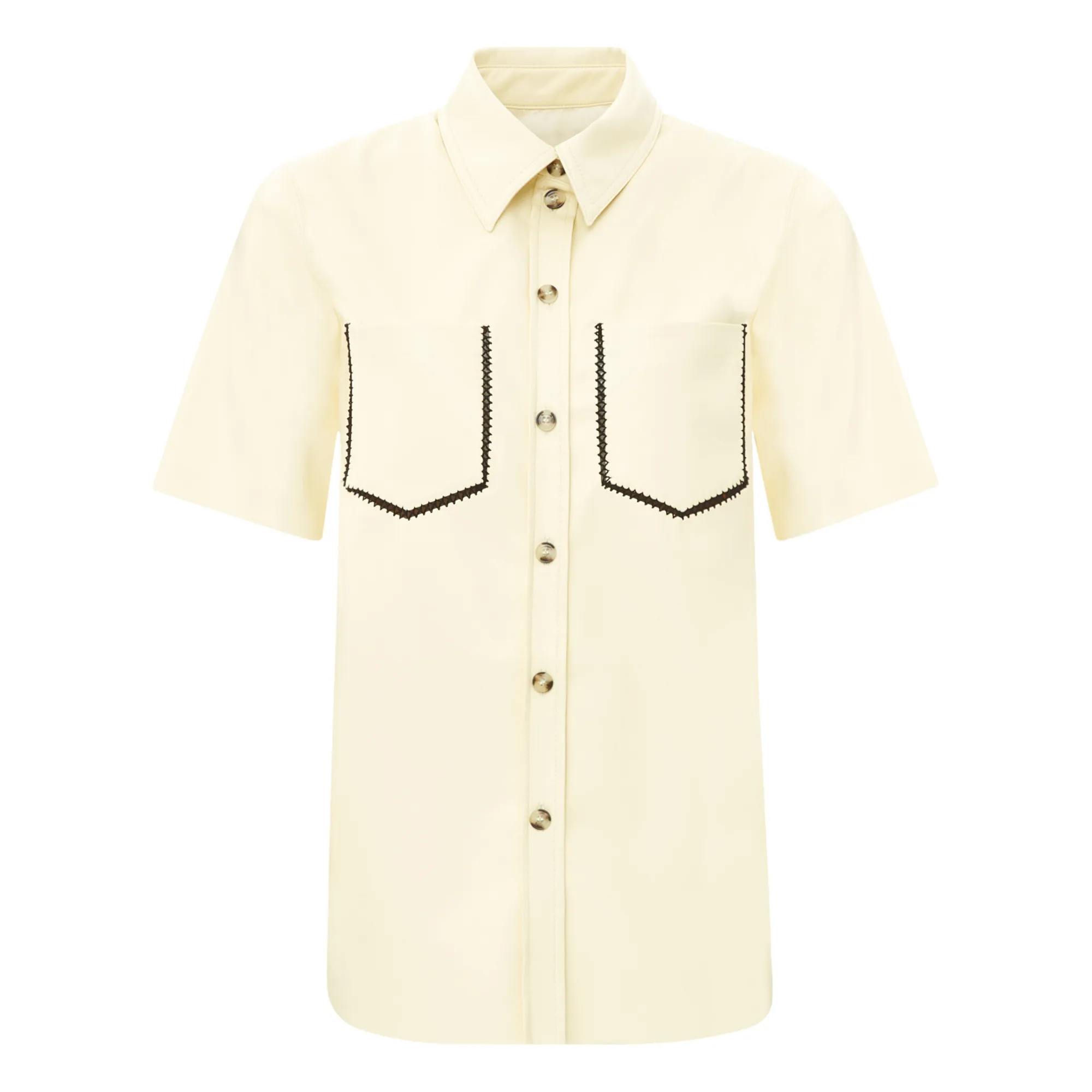 Nanushka Vanilla Mayra Vegan Leather Shirt