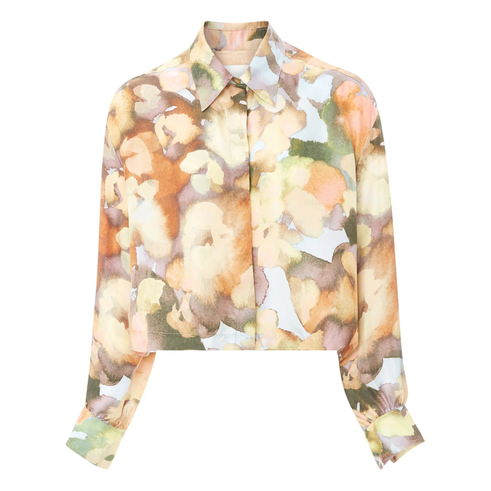 Nanushka Beige Pink Moreen Silk Shirt