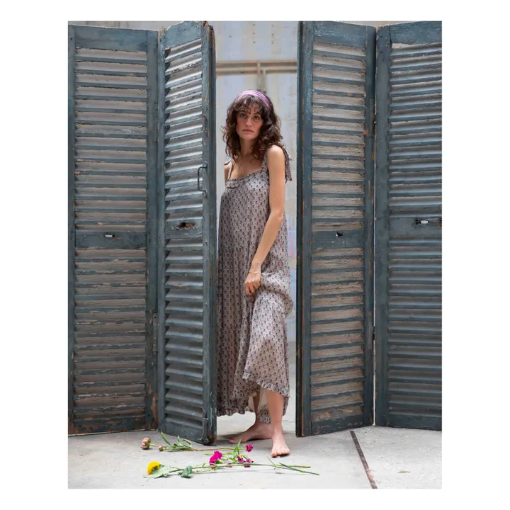 Floral Sleeveless Maxi Dress - Women’s Collection  | Beige- Product image n°1