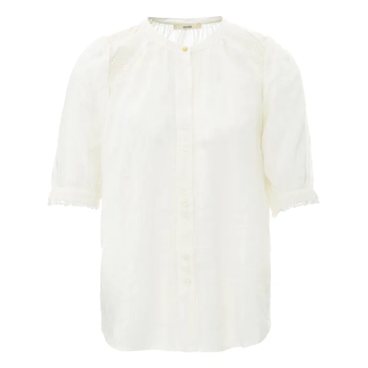 Kimia Embroidered Detail Blouse | Ecru- Product image n°0