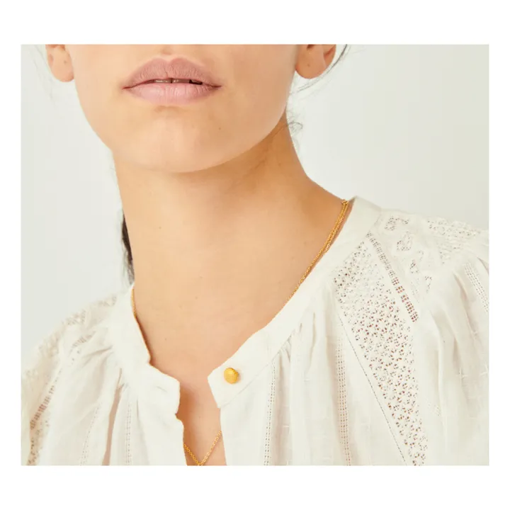 Kimia Embroidered Detail Blouse | Ecru- Product image n°4