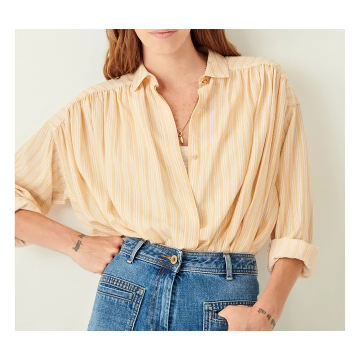 Licati Striped Shirt | Yellow- Product image n°1