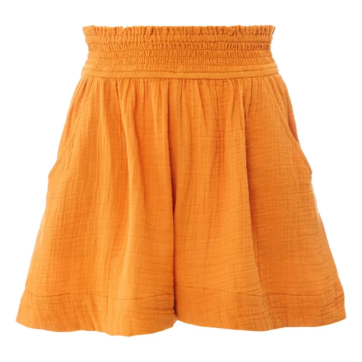 Pantalones cortos de gasa de algodón Adrian | Naranja- Imagen del producto n°0