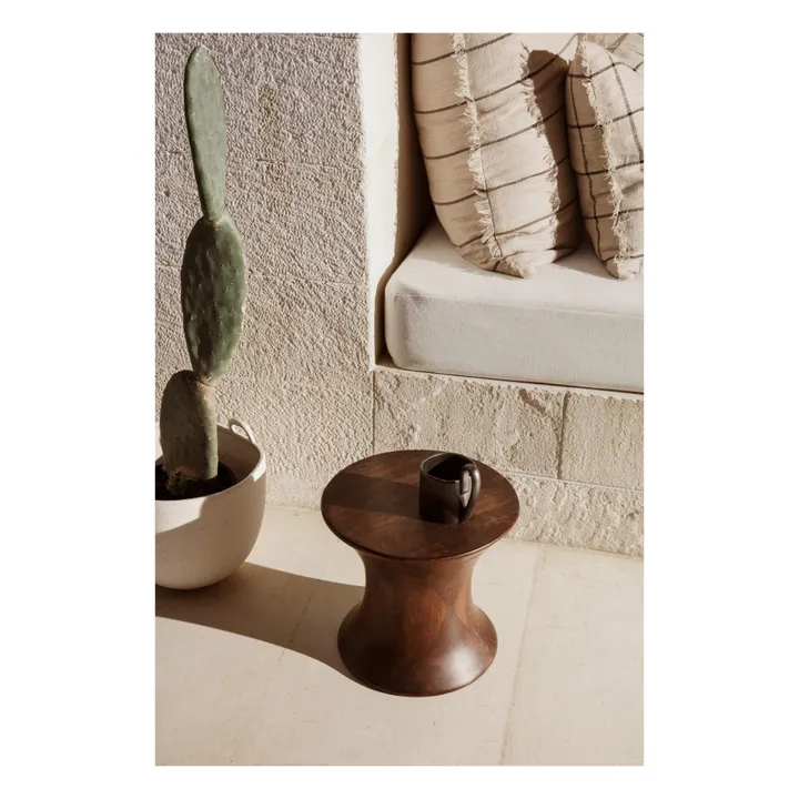 Tabouret Spin en bois FSC | Brun- Image produit n°1