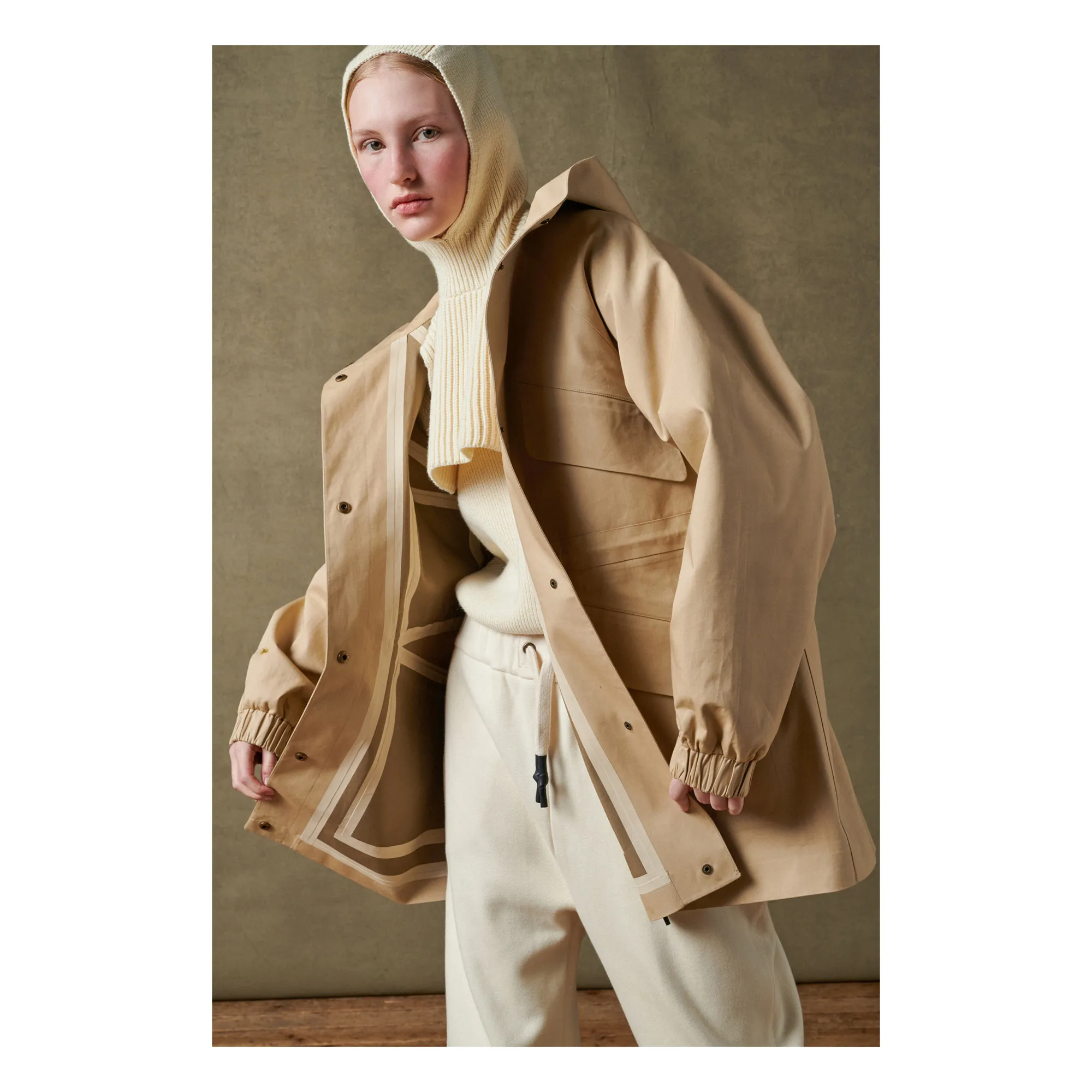 Seattle Oiled Cotton Water Repellant Parka | Beige- Product image n°2