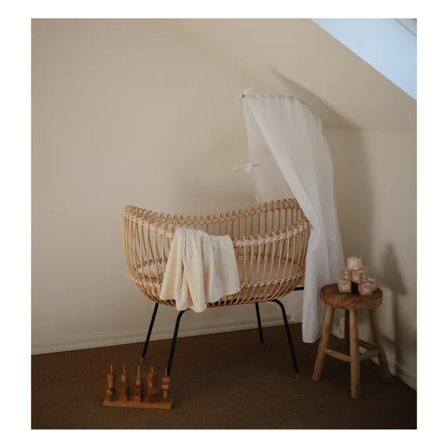 Wiege Lola aus Rattan - Baumwoll-Links