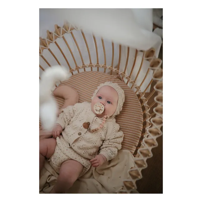 Wiege Lola aus Rattan - Baumwoll-Links