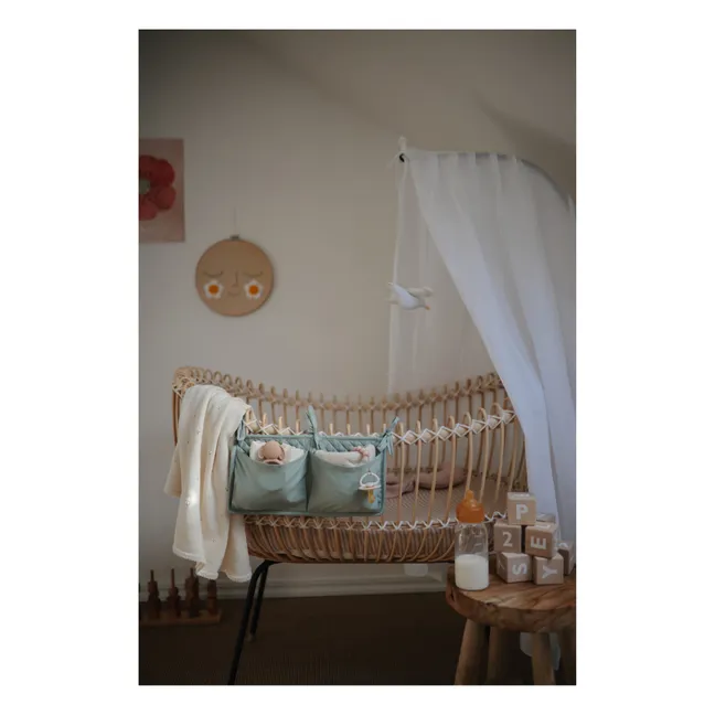 Wiege Lola aus Rattan - Baumwoll-Links