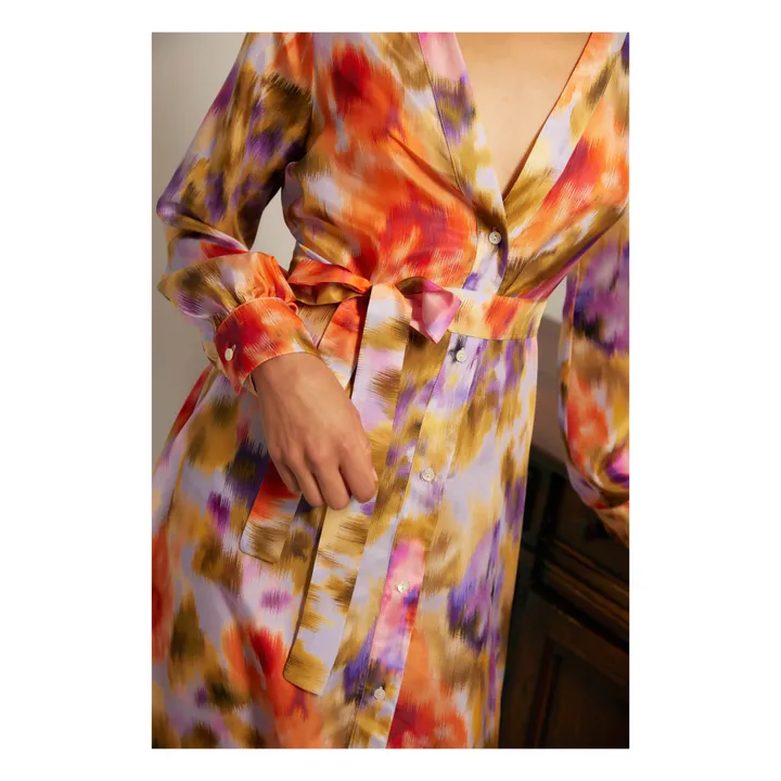Kleid California aus Seiden mit Print  | Lila- Produktbild Nr. 2