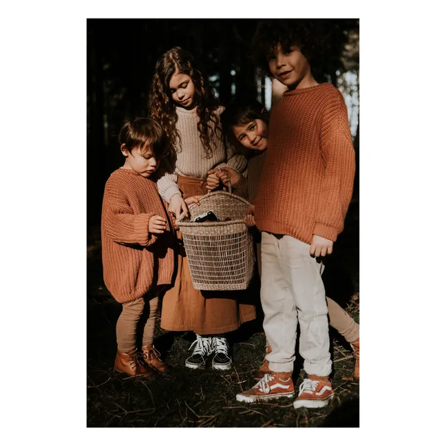 Chunky Organic Cotton Jumper | Terracotta