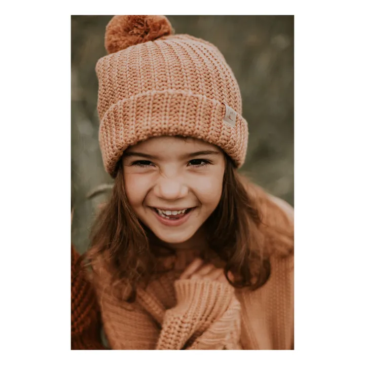 Bonnet Tricot Coton Bio | Vieux Rose- Image produit n°2