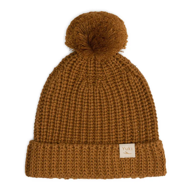 Bonnet Tricot Coton Bio | Marron- Image produit n°0