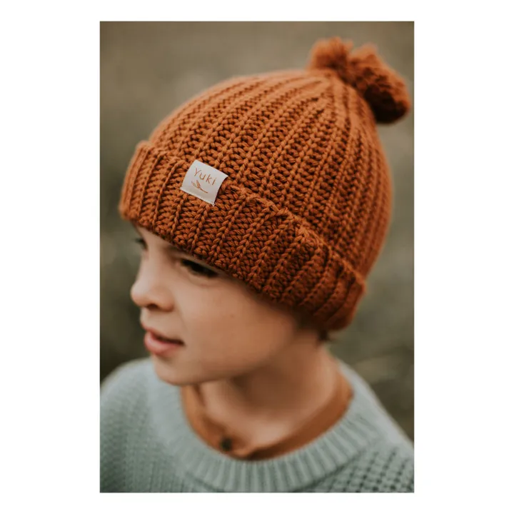 Bonnet Tricot Coton Bio | Marron- Image produit n°1