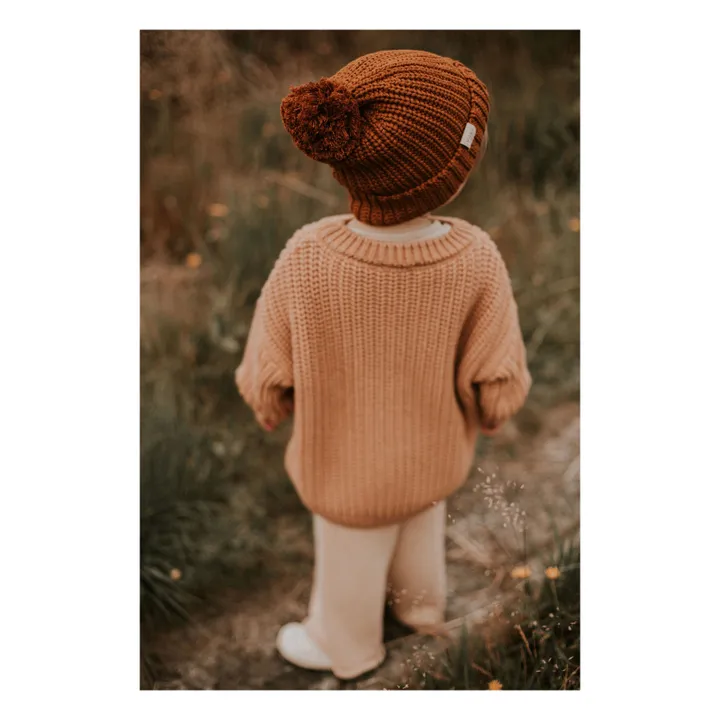 Bonnet Tricot Coton Bio | Marron- Image produit n°3