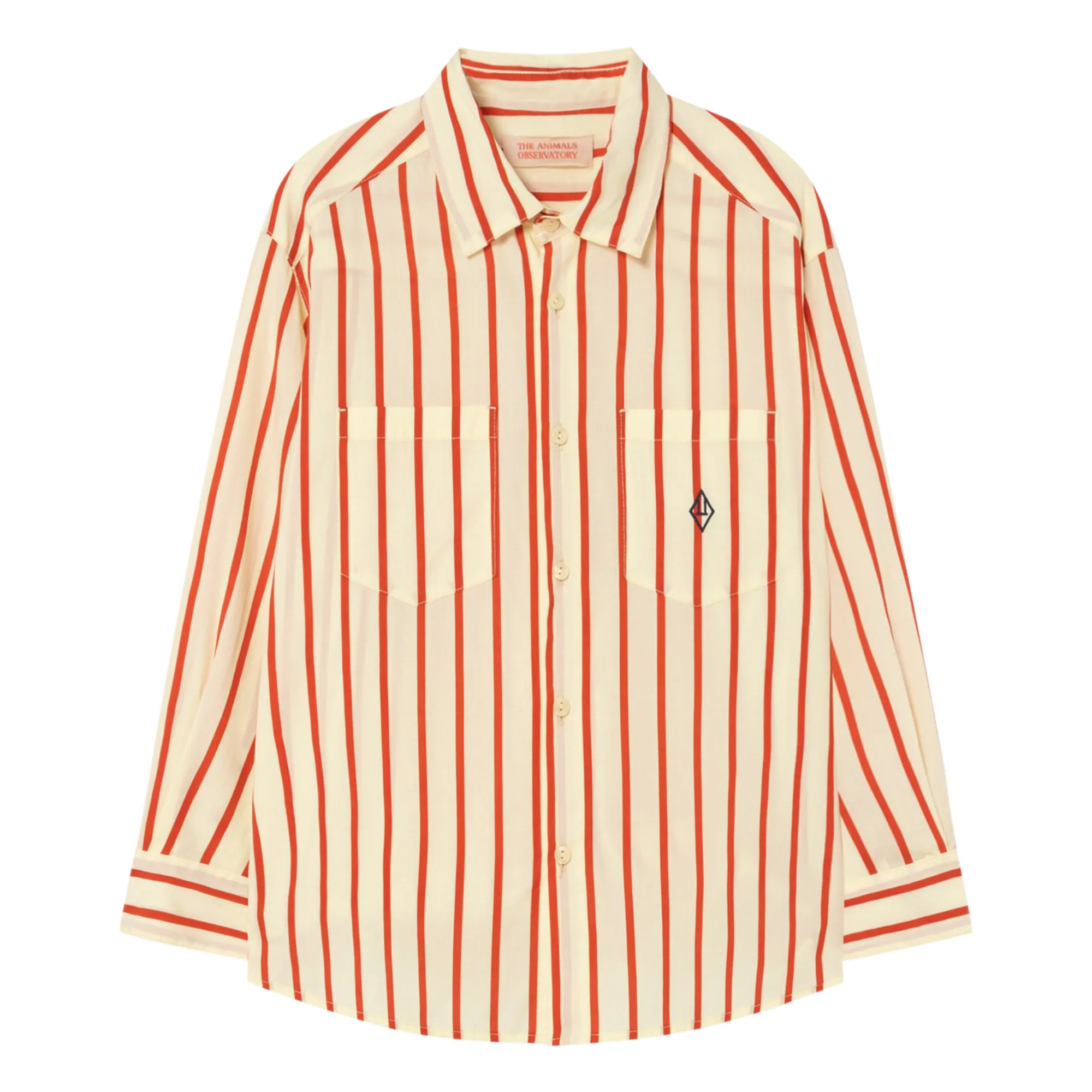 The Animals Observatory Cream Wolf Striped Shirt