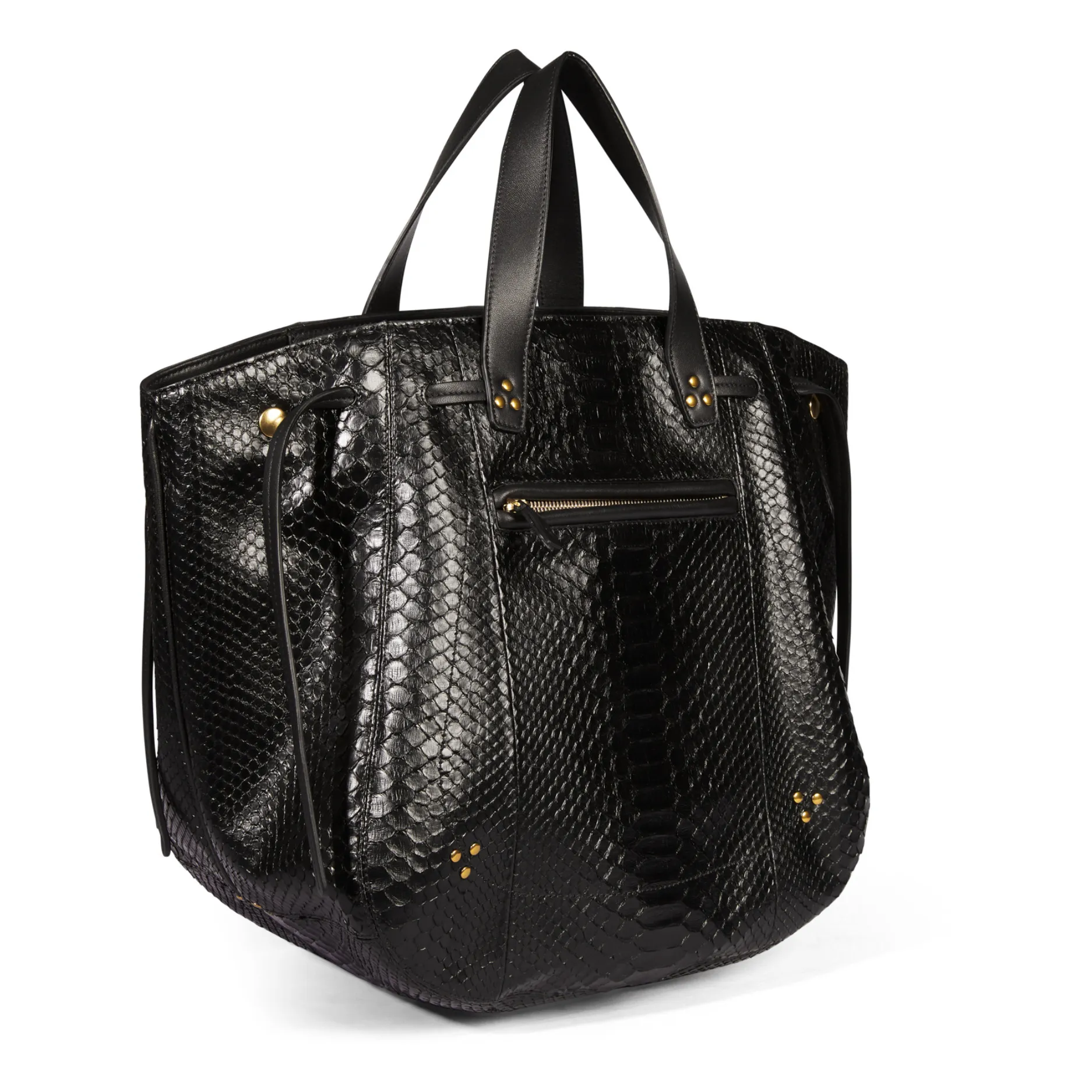 Jérôme Dreyfuss Marius Python Leather Bag Black Smallable